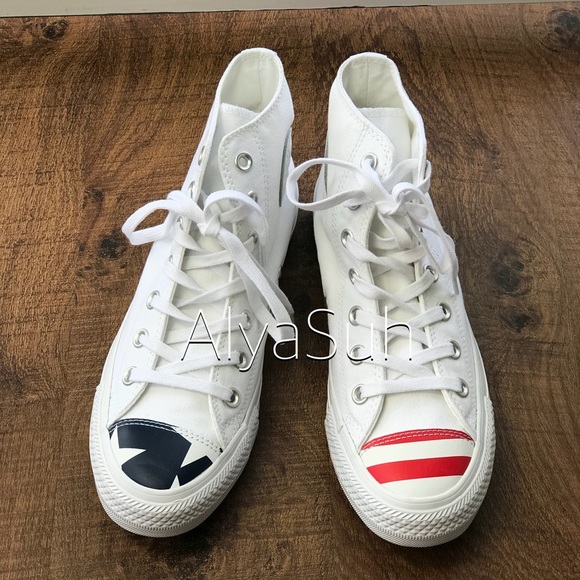 NWT Converse Ctas HI White/Navy/Red WMNS AUTHENTIC - Picture 4 of 7